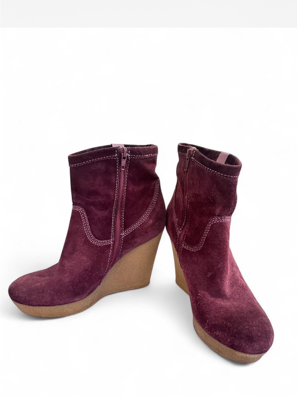 Diesel Unkle Jessy Purple Suede Platform Wedge Boots EU 39 8.5